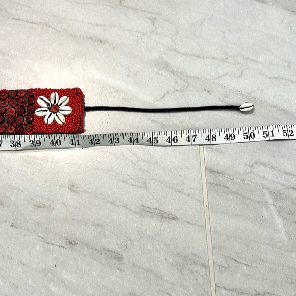 VTG Handmade African Kuba Cowrie Shell & Beaded Belt
Artisan Tribal Boho Waist main image 4